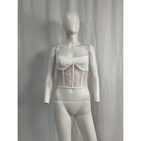 Rozie Corsets White Polyester Corset Top Size 42 / XL - Picture 2 of 5